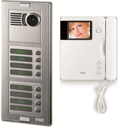 Έγχρωμη θυροτηλεόραση με μπουτονιέρα Urmet Synthesi S2 και καλωδίωση 5+Ν