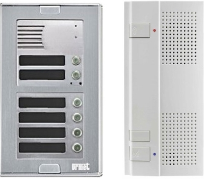 Σύστημα θυροτηλεφώνων ανοικτής ακρόασης με μπουτονιέρα Urmet Synthesi S2 και καλωδίωσης 5+