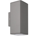 Σποτ επίτοιχο GU10 τετράγωνο 76x76 διπλής κατεύθυνσης στεγανό IP65 πλαστικό γκρι