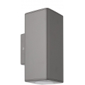 Σποτ επίτοιχο GU10 τετράγωνο 90x90 διπλής κατεύθυνσης στεγανό IP65 πλαστικό γκρι