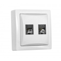 ΠΡΙΖΑ ΤΗΛΕΦΩΝΟΥ ΔΙΠΛΗ RJ11 & RJ45 IP20 ΛΕΥΚΗ