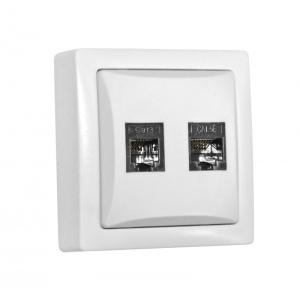 ΠΡΙΖΑ ΤΗΛΕΦΩΝΟΥ ΔΙΠΛΗ RJ11 & RJ45 IP20 ΛΕΥΚΗ