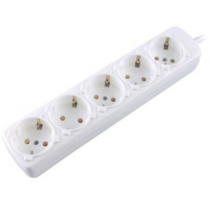 ΠΟΛΥΠΡΙΖΟ 5 ΘΕΣΕΩΝ 1.5m ΚΑΛΩΔΙΟ 3x1.5mm ΛΕΥΚΟ SAS