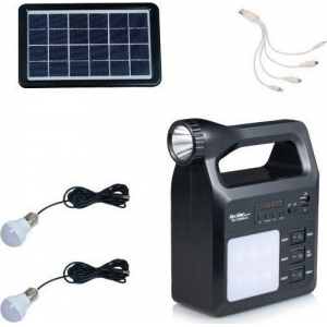 I-SOLAR ΗΛΙΑΚΟ ΚΙΤ ΦΩΤΙΣΜΟΥ ΘΥΡΑ USB+FM RADIO+MP3 TELCO IS-1388S ΜΑΥΡΟ