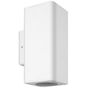 Σποτ επίτοιχο GU10 τετράγωνο 76x76 διπλής κατεύθυνσης στεγανό IP65 πλαστικό λευκό