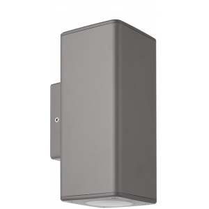 Σποτ επίτοιχο GU10 τετράγωνο 90x90 διπλής κατεύθυνσης στεγανό IP65 πλαστικό γκρι