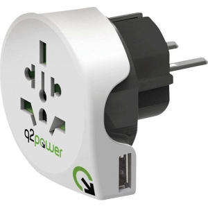ΑΝΤΑΠΤΟΡΑΣ ΤΑΞΙΔΙΟΥ ΜΕ USB WORLD TO EUROPE Q2 POWER