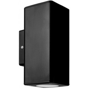 Σποτ επίτοιχο GU10 τετράγωνο 90x90 διπλής κατεύθυνσης στεγανό IP65 πλαστικό μαύρο