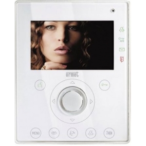 Έγχρωμη θυροτηλεόραση αφής URMET 1716/2 ΑΙΚΟ με οθόνη 4.3 2 καλωδίων σε λευκό χρώμα