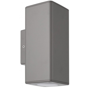 Σποτ επίτοιχο GU10 τετράγωνο 76x76 διπλής κατεύθυνσης στεγανό IP65 πλαστικό γκρι