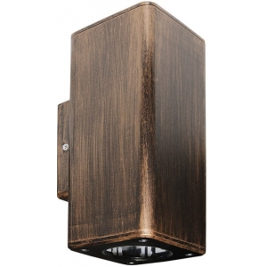 Σποτ επίτοιχο GU10 τετράγωνο 90x90 διπλής κατεύθυνσης στεγανό IP65 πλαστικό ρουστίκ